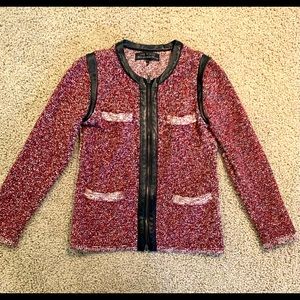 Rag & Bone knit jacket with leather trim